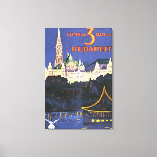 Toile Poster Vintage voyage de Budapest