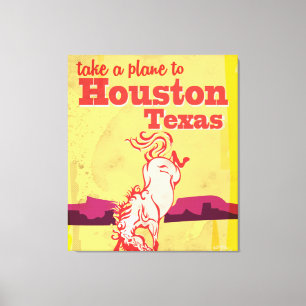 Toile Poster Vintage voyage de Houston, Texas