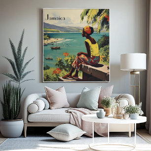 Toile Poster Vintage voyage Jamaïcaine