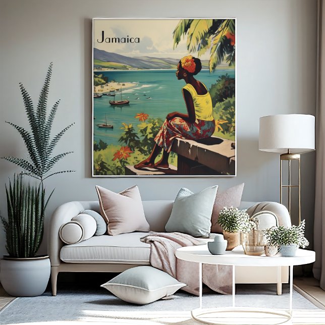 Toile Poster Vintage voyage Jamaïcaine (Créateur téléchargé)