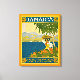 Toile Poster Vintage voyage Pour La Jamaïque