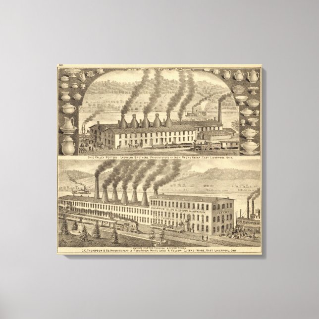 Toile Poterie de la vallée de l'Ohio, Laughlin Brothers (Recto)