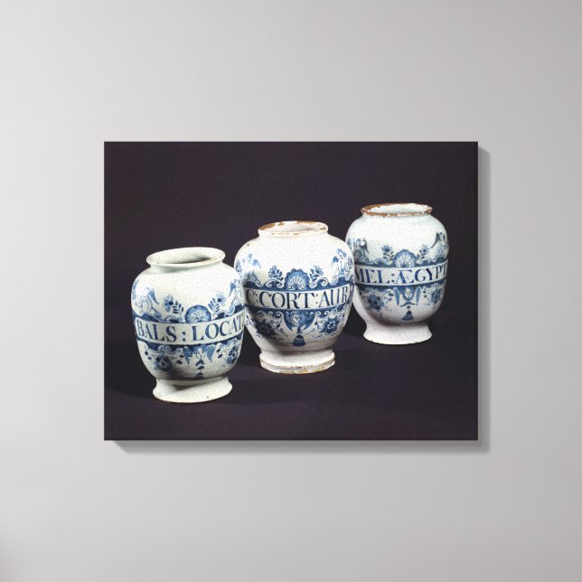 Toile Pots de drogue d'apothecaires, vers 1740 (Recto)