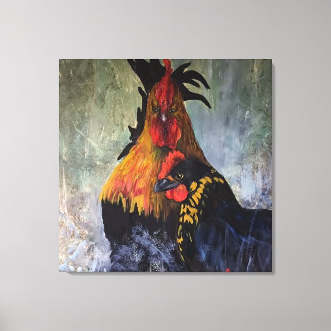 Toile Poulet de coq Russe ferme animal (Recto)