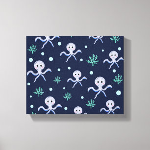 Toile Poulpe sous le motif enfants de la mer