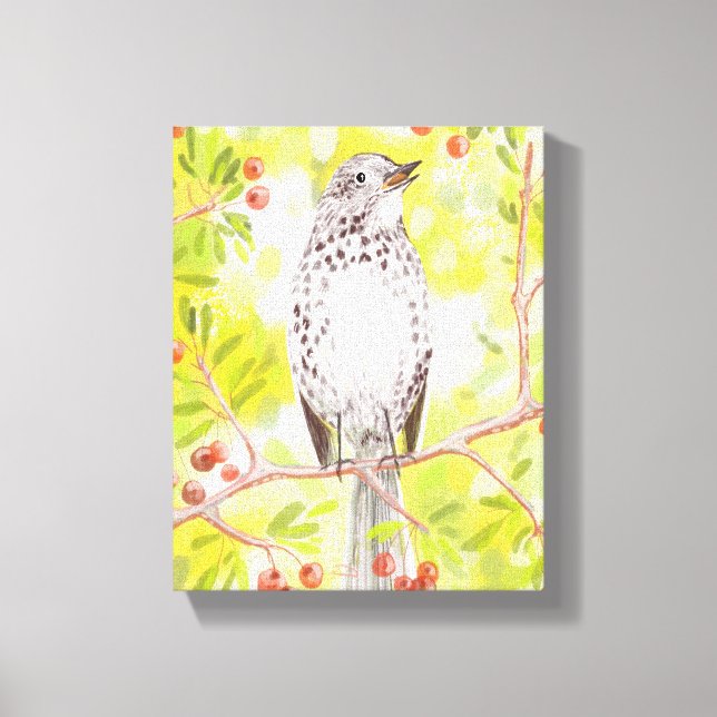 Toile Poussée de chanson joyeuse au printemps jaunes et  (Recto)