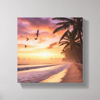 Toile Praia ao amanhecer Impressão em Tela