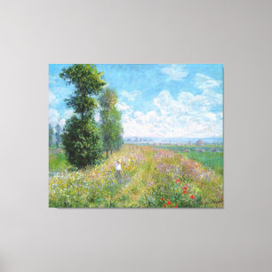 Toile Pré avec des peupliers, par Claude Monet
