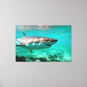 Toile Predator tropical : Grand requin blanc