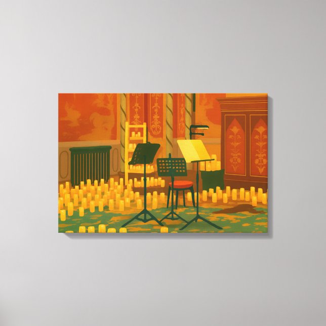 Toile Prelude aux chandelles - Salle de musique, Pavillo (Recto)