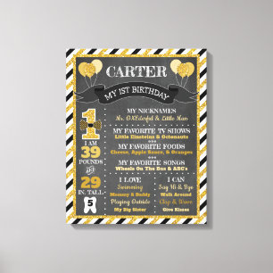 Toile Premier anniversaire de M. ONEderful Chalkboard