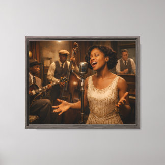 Toile Premier enregistrement d'une chanteuse de blues