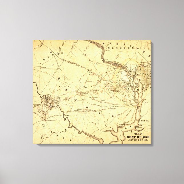 Toile Première bataille de Bull Run - Guerre civile Pano (Recto)