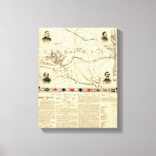 Toile Première bataille de Bull Run - Guerre civile Pano