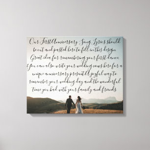 Toile Première Danse Chanson Lyrics Anniversaire Cadeau 