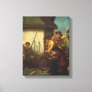 Toile Préparant les armes à feu (huile sur la toile)