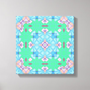 Toile Pretty Abstract Home Wall Art blue green and pink