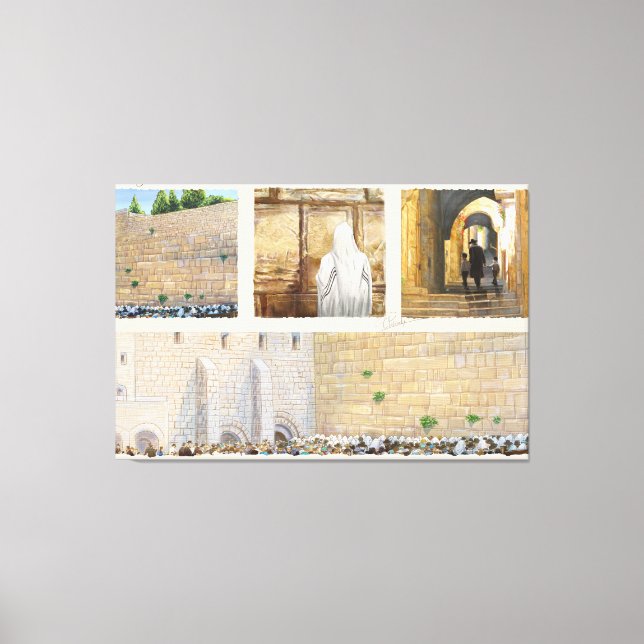 Toile "Prière" Mur Occidental KOTEL Jérusalem Vieille Vi (Recto)