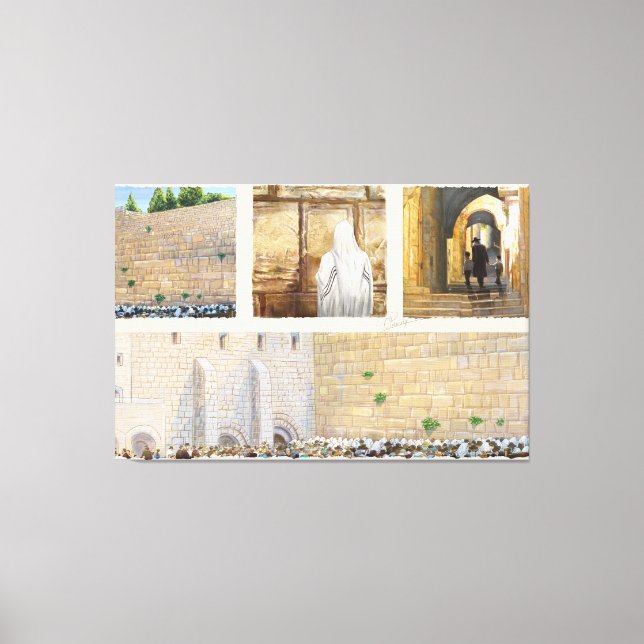 Toile "Prière" Mur Occidental KOTEL Jérusalem Vieille Vi (Recto)