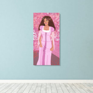 Toile Princesse dans la forêt rose Fairytale Whimsiq