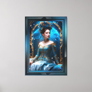 Toile Princesse Du Rose Bleu Art IA par Xzendor7