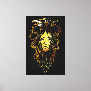 Toile Princesse embrassée par un corbeau