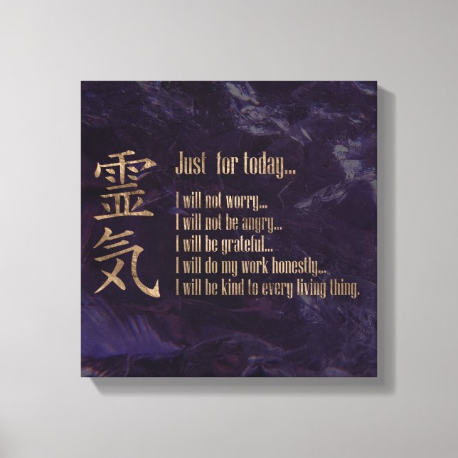 Toile Principes de Reiki - Préceptes de Reiki (Recto)
