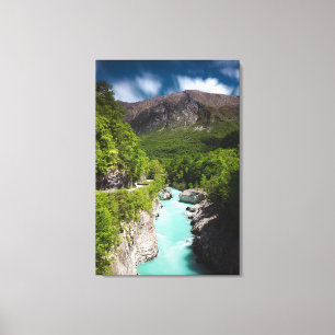 Toile Printemps à la rivière Soča du pont Napoléon