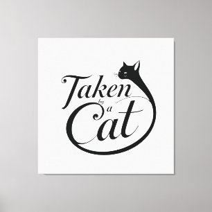 Toile Pris par un chat, typographie minimaliste pour amo