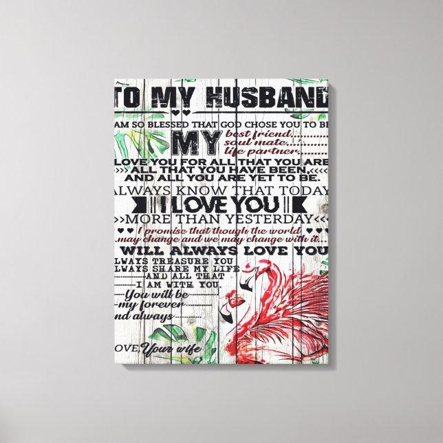 Toile Prix To My Husband | Love Quotes | (Recto)