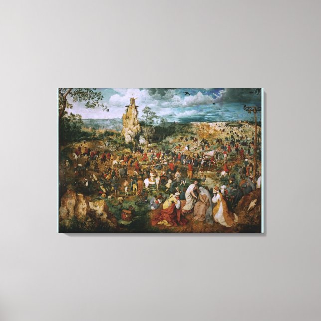 Toile Procession pour le Calvaire par Pieter Bruegel le  (Recto)