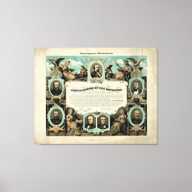 Toile Proclamation d'émancipation par E. Knobel (1865) (Recto)