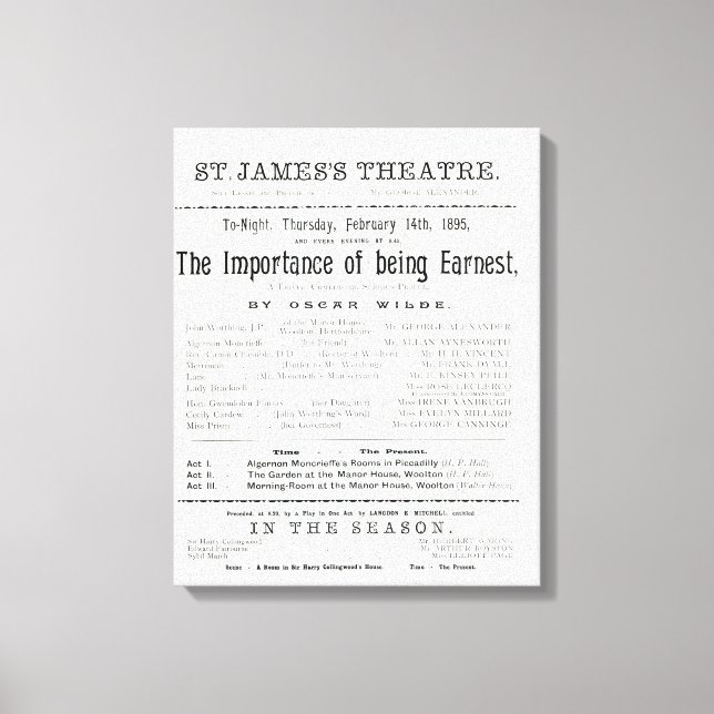 Toile Programme pour une performance de l'importance de  (Recto)