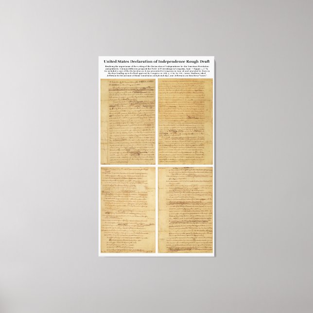 TOILE PROJET ORIGINAL DE DÉCLARATION D'INDÉPENDANCE (Recto)