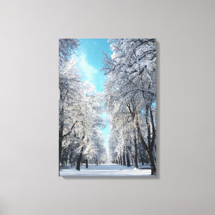 Toile promenade d'hiver dans le parc