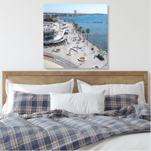 Toile Promenade maritime de Paphos vue par drone