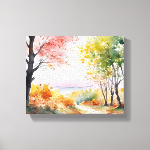 Toile Promenez-vous dans les bois : un voyage aquarelle