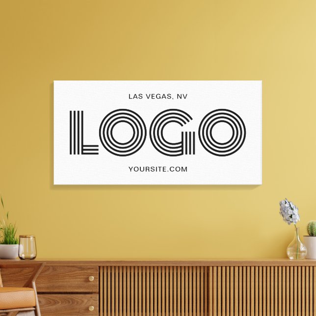 Toile Promo du logo rectangulaire moderne blanc et noir (Insitu(Salon))