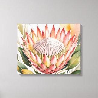 Toile Protéa roi à l'aquarelle