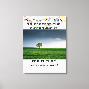 Toile Protéger L'Environnement Personnalisé Minimaliste