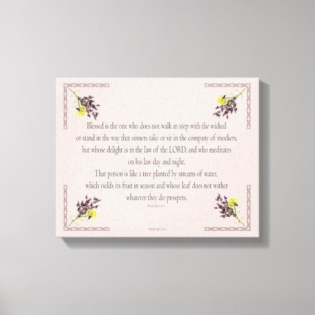 Toile PSALM 1:1-3 Botanic Design, (Recto)