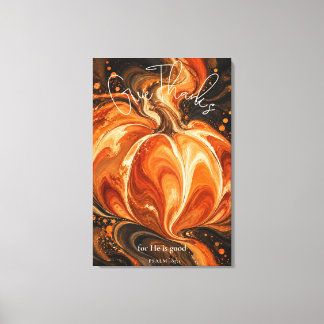 Toile Psaume 107:1 Rendez Grâce Design de Citrouille Chr