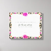 Psaume 23:4, Fleur Rosé Étiqueté Canvas Imprimer