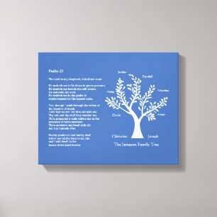 Toile Psaume 23 avec l'arbre généalogique,