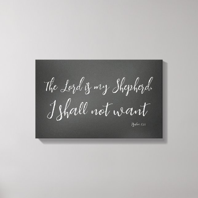 Toile Psaume 23 Le Seigneur est mon berger Bible Verse (Recto)