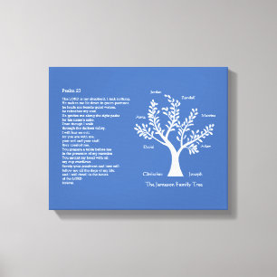 Toile Psaume 23 NIV avec l'arbre généalogique,