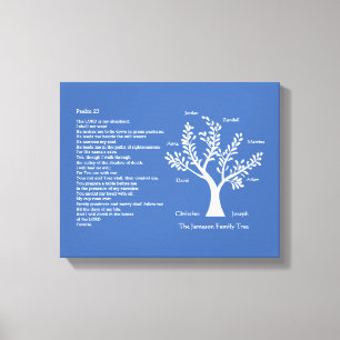 Toile Psaume 23 NKJV avec arbre généalogique,
