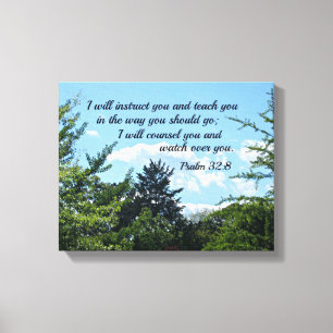 Toile Psaume 32:8 Je vous instruirai et vous enseignerai