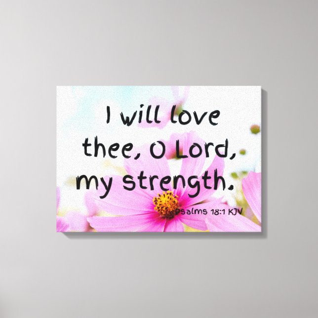 Toile Psaumes 18:1 Bible Verse KJV Pic Wall Art (Recto)