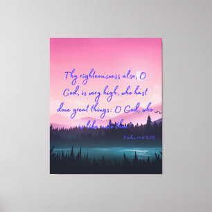 Toile Psaumes 71:19 Bible Verse KJV Pic Wall Art